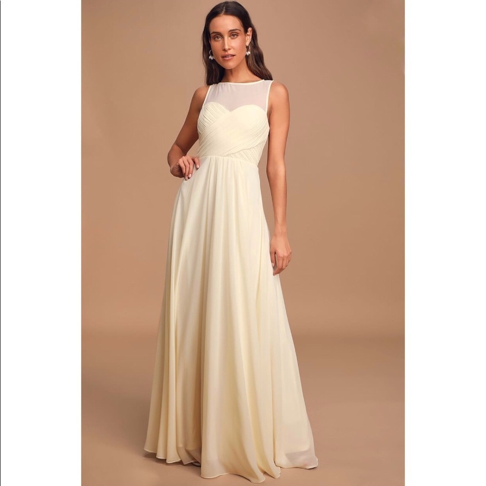 Lulu’s Exclusive Some Type of Sway Cream Sleeveless Maxi Dress Size S​​​​
